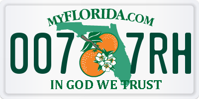 FL license plate 0077RH