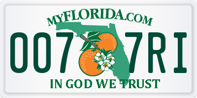 FL license plate 0077RI