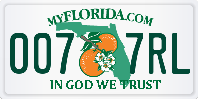 FL license plate 0077RL