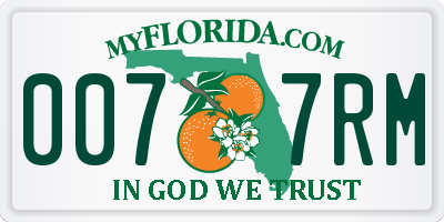 FL license plate 0077RM