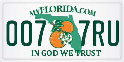 FL license plate 0077RU