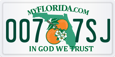 FL license plate 0077SJ