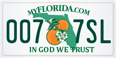 FL license plate 0077SL
