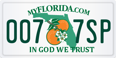 FL license plate 0077SP