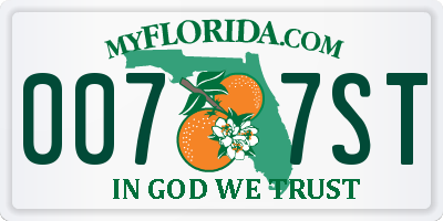 FL license plate 0077ST