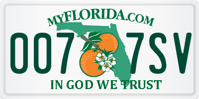 FL license plate 0077SV