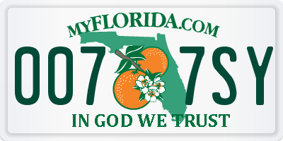 FL license plate 0077SY