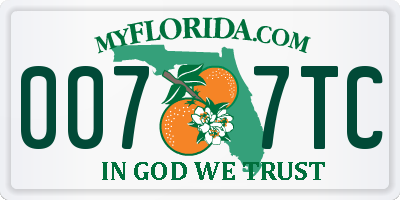 FL license plate 0077TC