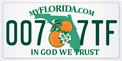 FL license plate 0077TF
