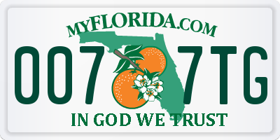 FL license plate 0077TG