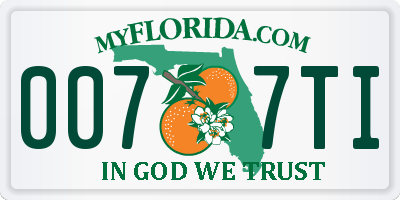 FL license plate 0077TI