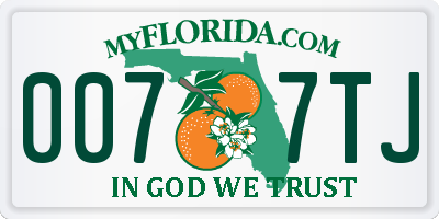 FL license plate 0077TJ