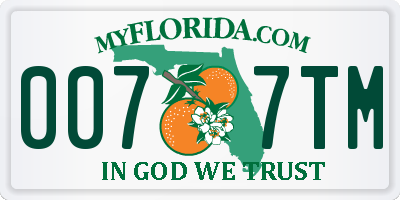 FL license plate 0077TM