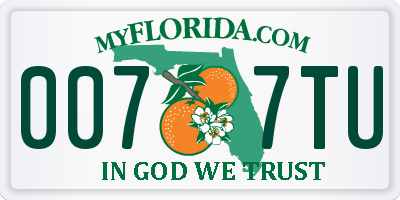 FL license plate 0077TU