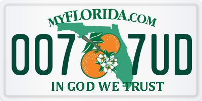 FL license plate 0077UD