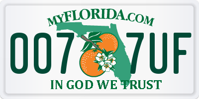 FL license plate 0077UF