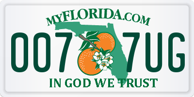 FL license plate 0077UG
