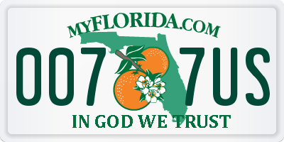 FL license plate 0077US