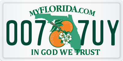 FL license plate 0077UY