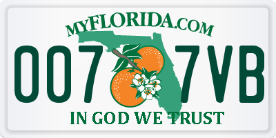 FL license plate 0077VB