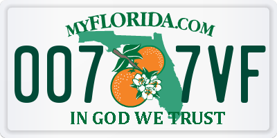 FL license plate 0077VF