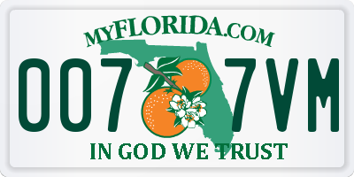 FL license plate 0077VM