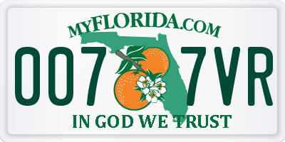 FL license plate 0077VR