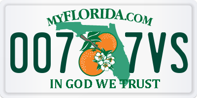 FL license plate 0077VS