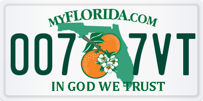 FL license plate 0077VT