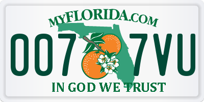 FL license plate 0077VU