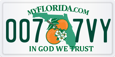 FL license plate 0077VY