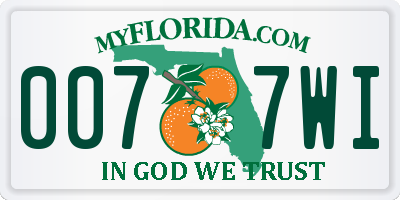 FL license plate 0077WI