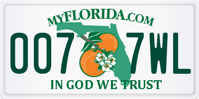 FL license plate 0077WL