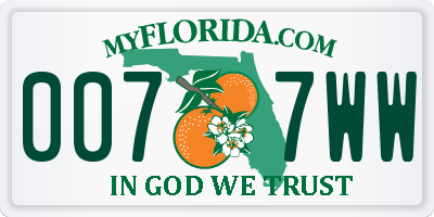 FL license plate 0077WW