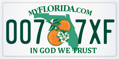FL license plate 0077XF