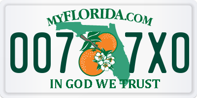 FL license plate 0077XO