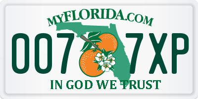 FL license plate 0077XP