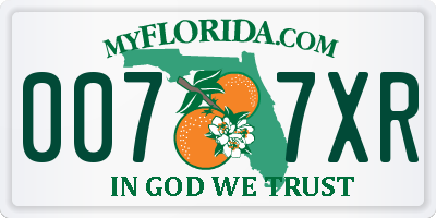 FL license plate 0077XR