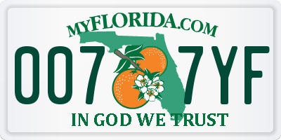 FL license plate 0077YF
