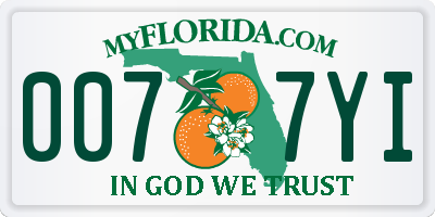 FL license plate 0077YI
