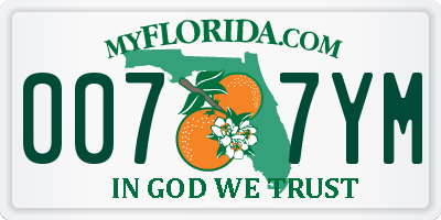 FL license plate 0077YM