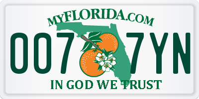 FL license plate 0077YN