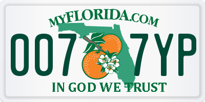 FL license plate 0077YP