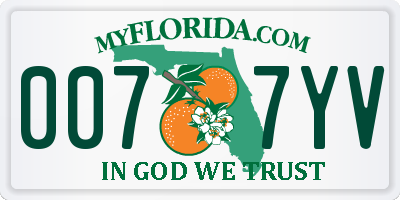FL license plate 0077YV