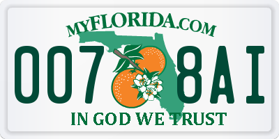 FL license plate 0078AI