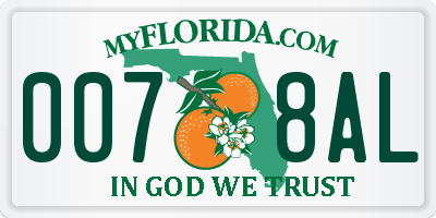 FL license plate 0078AL