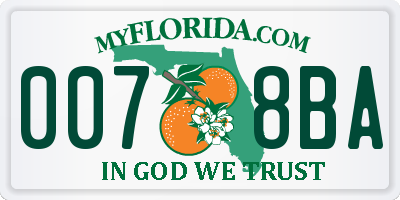 FL license plate 0078BA