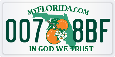 FL license plate 0078BF