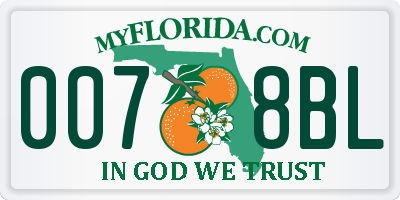 FL license plate 0078BL