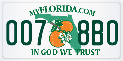 FL license plate 0078BO